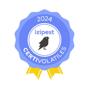 Logo de la certification CertiVolatiles 2024 attestant des compétences A4D Sanitation en dépigeonnisation